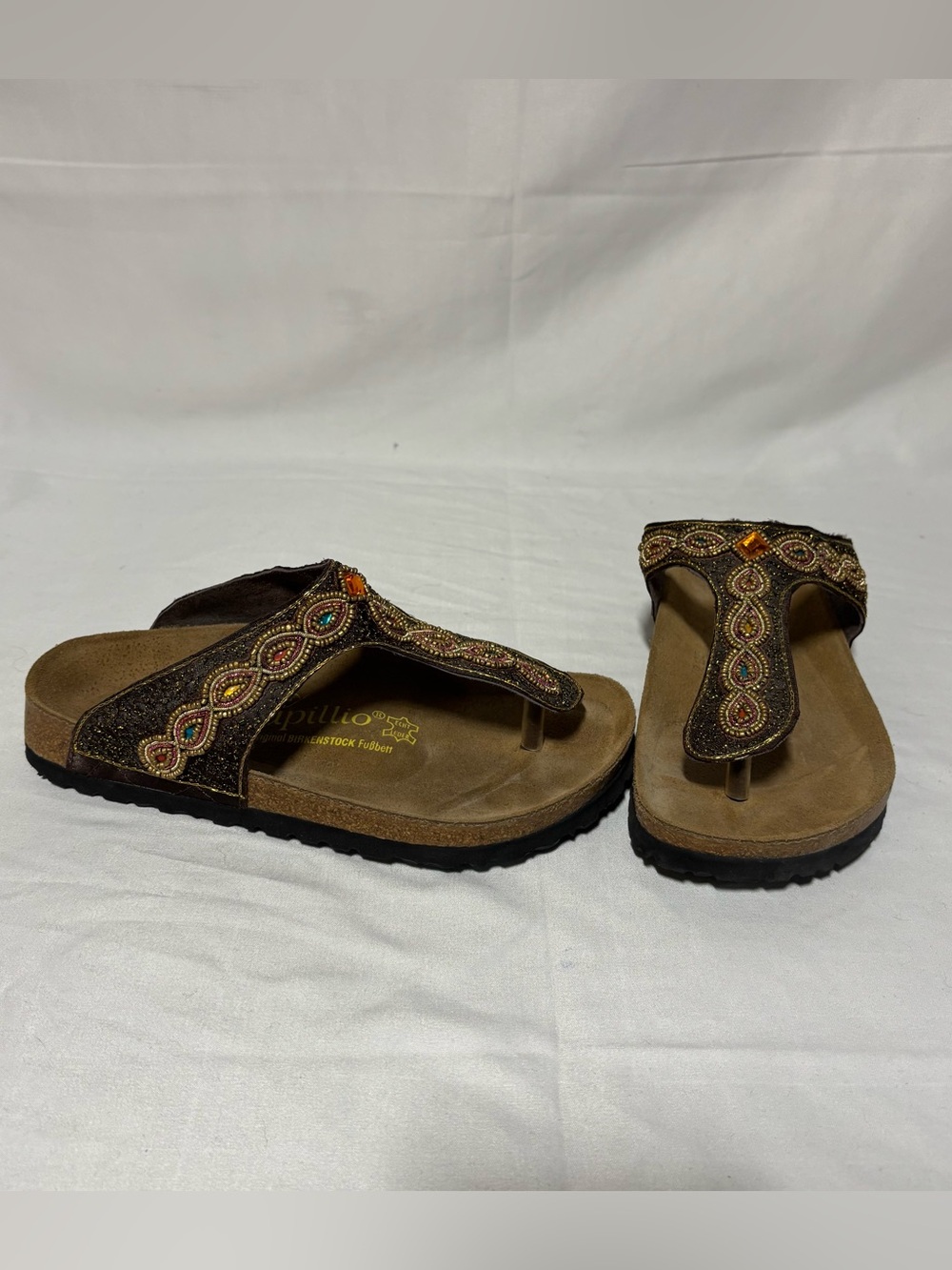 Birkenstock Papillio Suede Sandals Beaded Size 35 Ladies 4